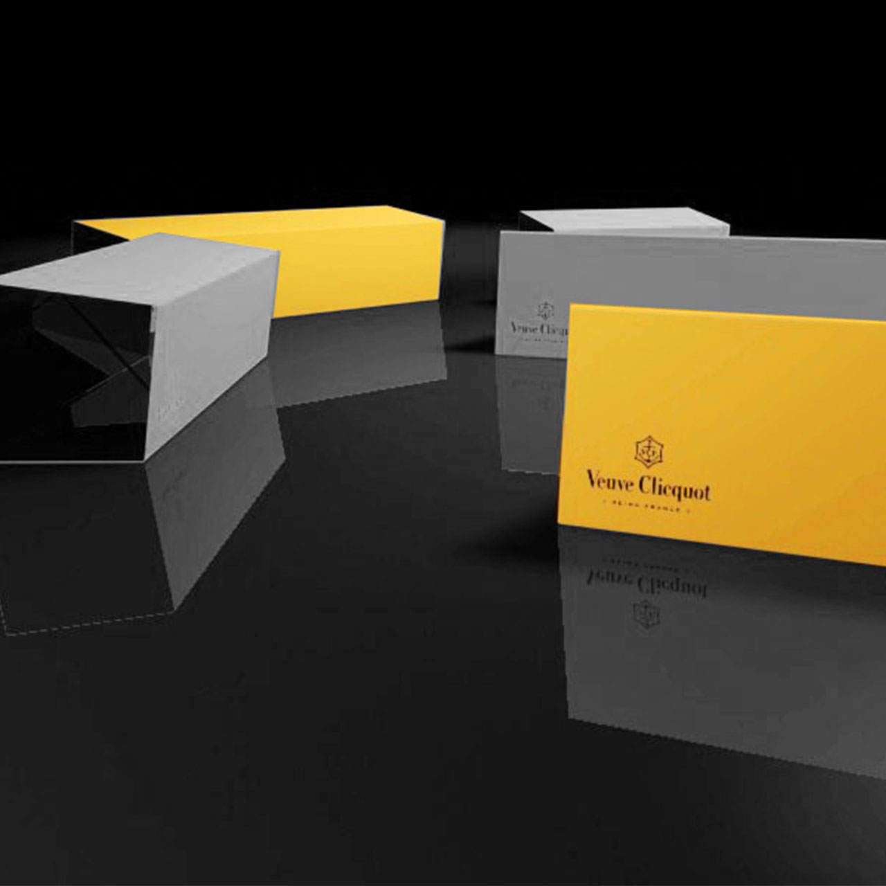 Banc design champagne Veuve Clicquot