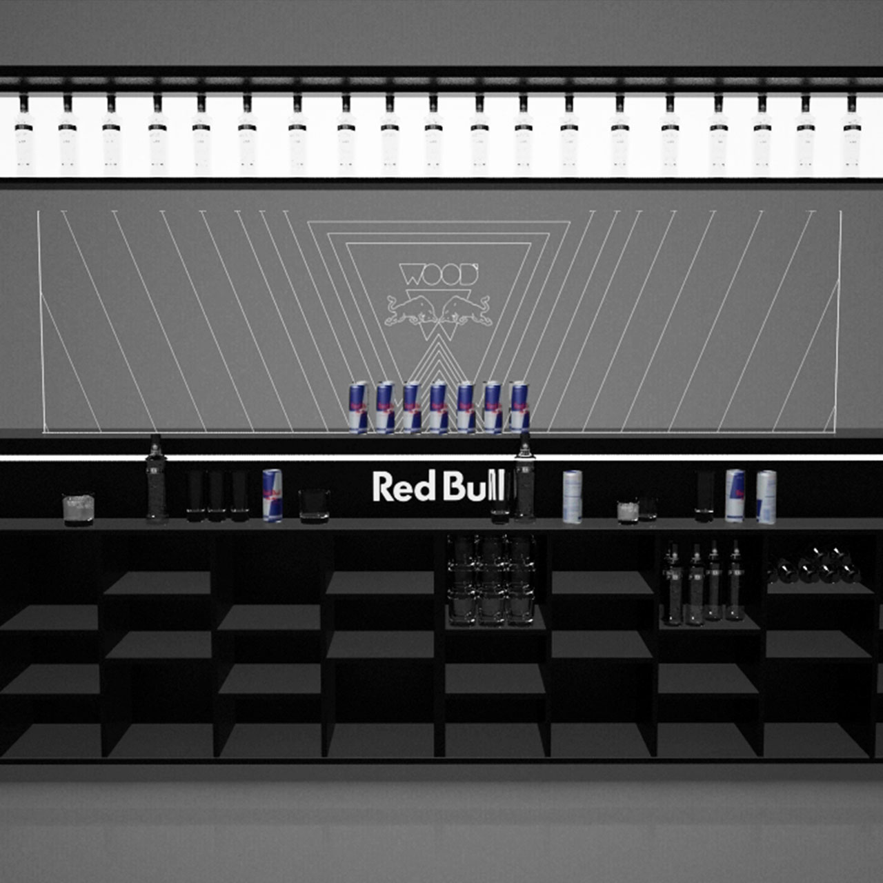 Bar design discothèque Wood Bruxelles